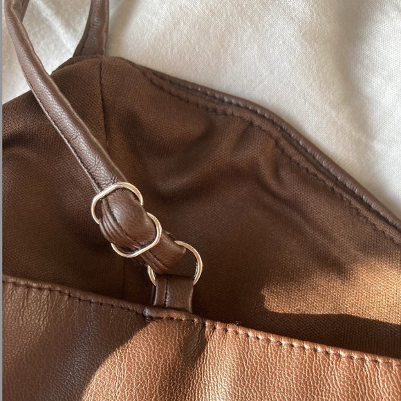 Brown Leather Shirt (Forever 21) - Picture 5 of 9